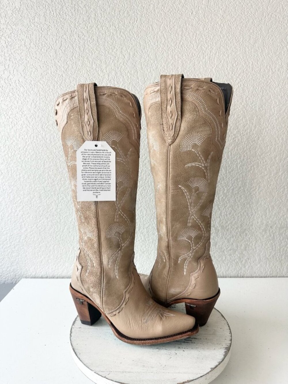 Lane Tessa Knee High Machiatto Cowboy Boots Western Cowgirl Tall Snip Toe Size 7 - Picture 12 of 12